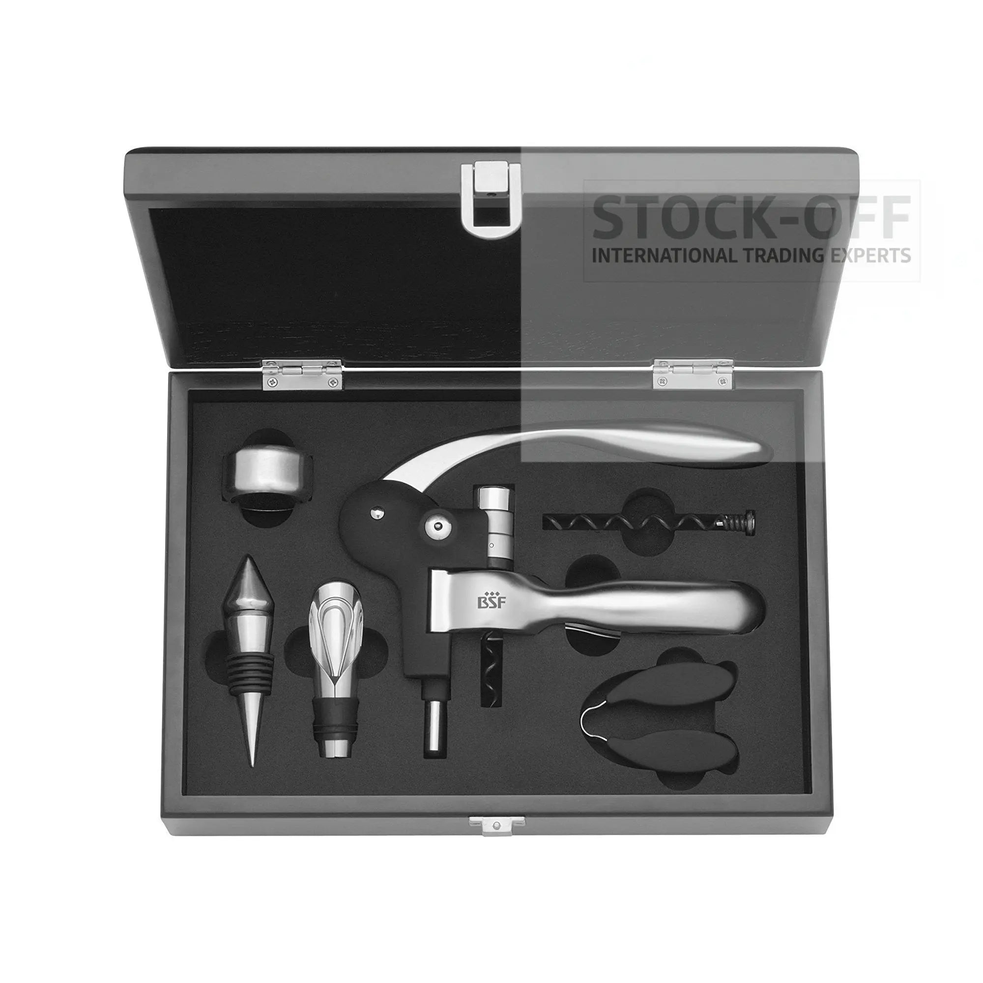 Caixa de Madeira Lacada para 2 Garrafas com Acessórios Premium para Vinho Stock