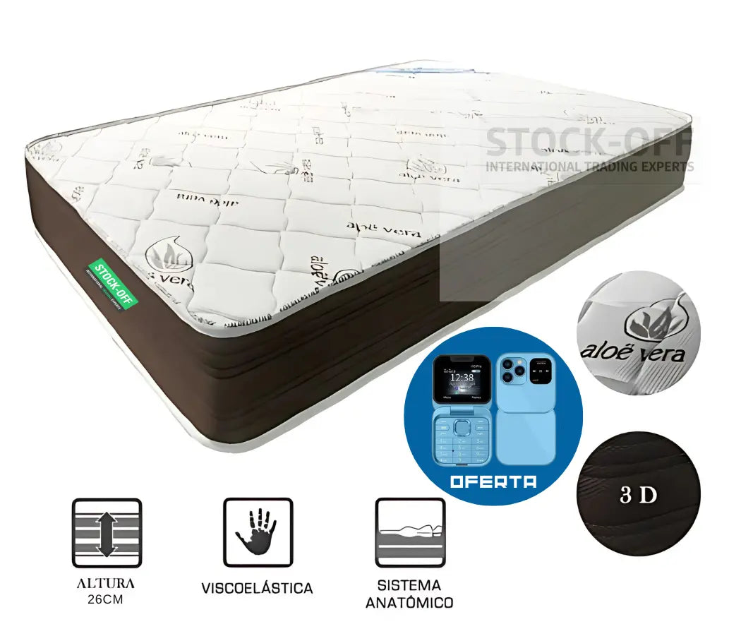 Colchão Ortopédico Sleep Tech Pro 26cm – Tecnologia Neurotécnica de Perfilagem | Fabrico PT Stock OFF