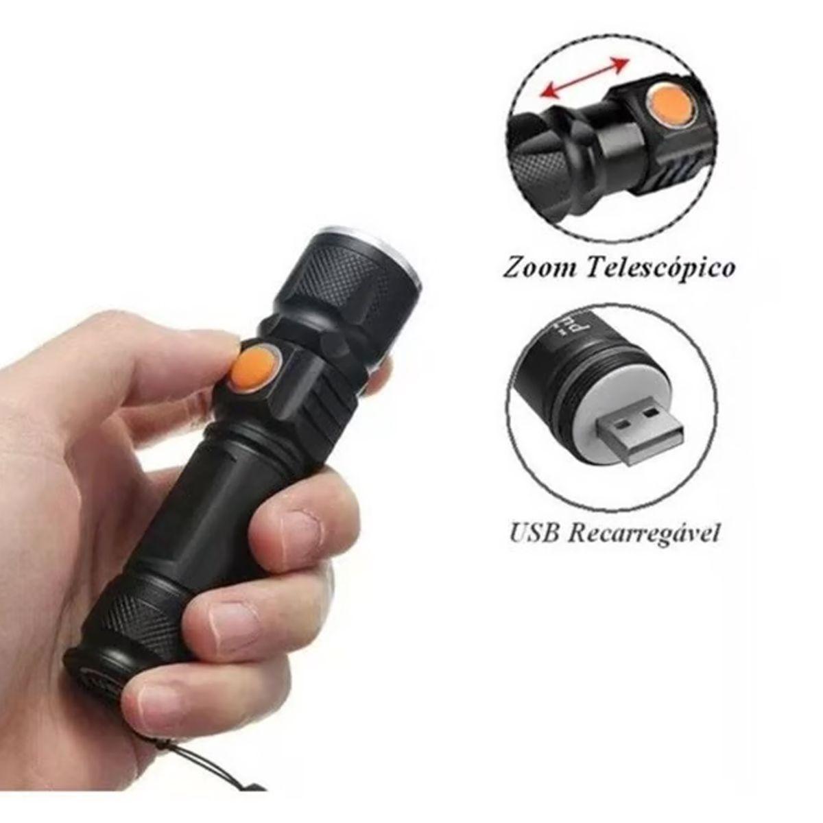 🔥 SUPER DEALS - Lanterna LED Recarregável USB T6 Potência Máxima Resistente Impermeável Multifuncional | Testado Porto™ | -70% 🇵🇹