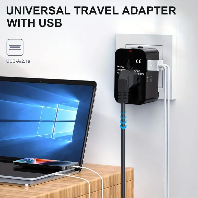 Adaptador Tomada de Viagem Universal c/ 2 USB