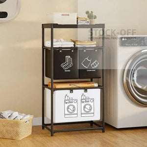 Suporte Organizador para Lavandaria com Cesto Removível Stock
