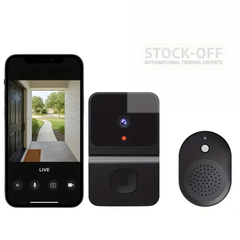 Campainha Wireless com Câmara Wi-Fi – Segurança e Conforto na Porta da Sua Casa Stock OFF