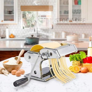 🔥 SUPER DEALS - Máquina Massa Fresca Manual 2em1 Inox Rolo+2Facas Espaguete/Fettuccine Grampo | Testado Porto™ | -70% 🇵🇹 Stock