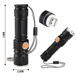 🔥 SUPER DEALS - Lanterna LED Recarregável USB T6 Potência Máxima Resistente Impermeável Multifuncional | Testado Porto™ | -70% 🇵🇹 Protech