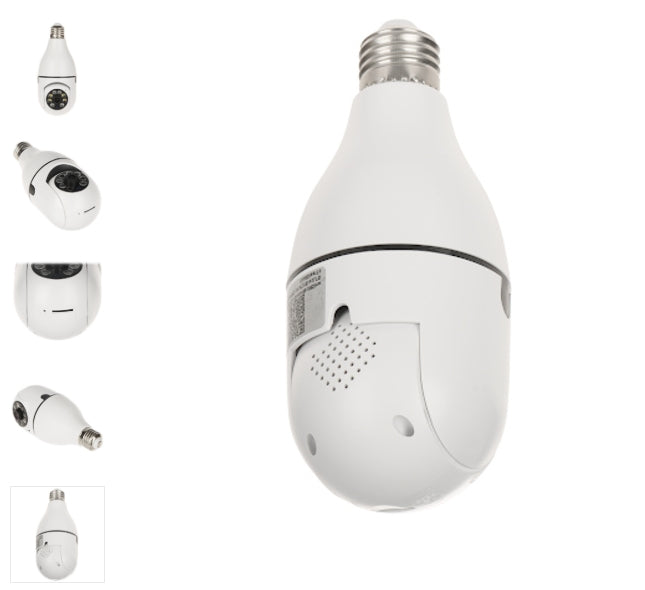 Câmara de Vigilância IP PTZ Wi-Fi 1080p TUYA E27 p/ Interiores