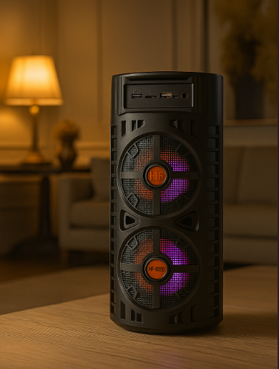 🔊 Coluna Portátil Sound Jet – Som Potente, Versatilidade e Iluminação LED RGB