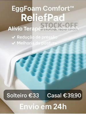 EggFoam Comfort™ ReliefPad – Camada Ortopédica Perfilada para Alívio de Pressão | Espuma HR 35kg/m³ | Fabrico PT 🇵🇹 Colchões Stock Off