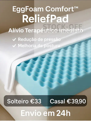 EggFoam Comfort™ ReliefPad – Camada Ortopédica Perfilada para Alívio de Pressão | Espuma HR 35kg/m³ | Fabrico PT 🇵🇹 Colchões Stock Off