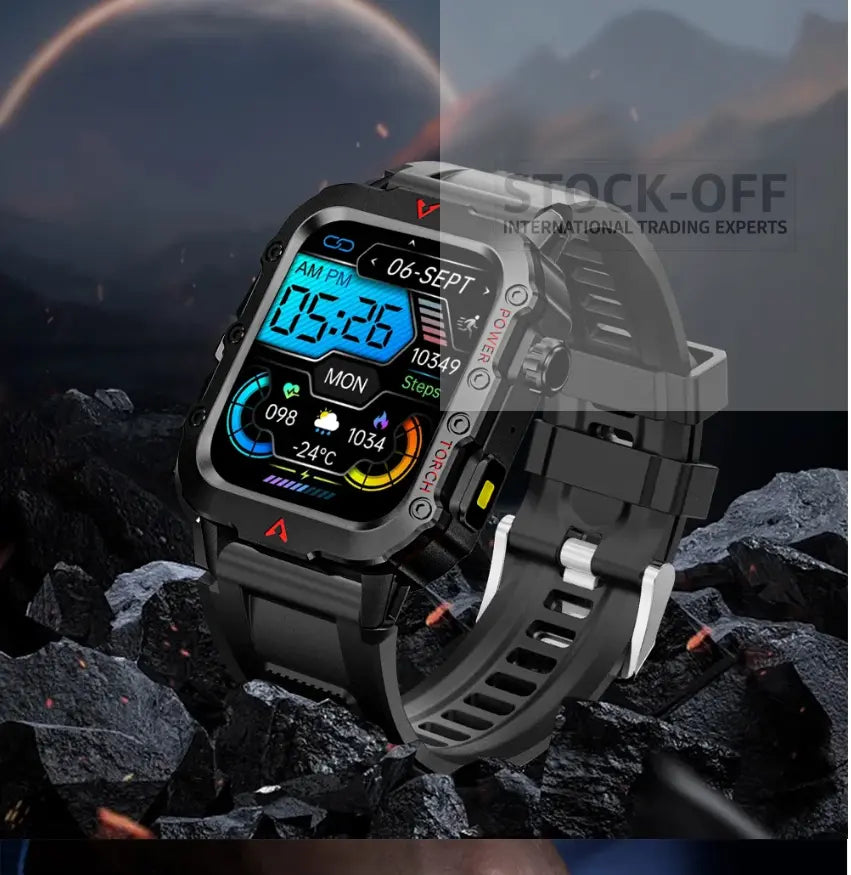 🔥 SUPER DEALS - Smartwatch Militar 1.73" Bluetooth Chamadas | Testado Porto™ | -85% 🇵🇹 Stock