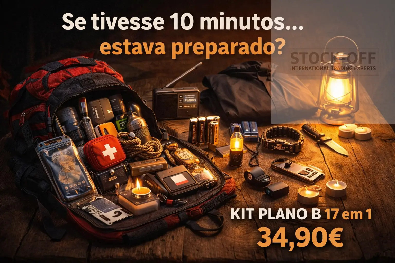 KIT PLANO B – Evacuação 17 em 1 Stock