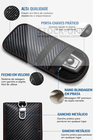 Faraday Shield PRO™ – Bolsa Anti-Roubo RFID para Chave Automóvel (Bloqueio Total de Sinal Stock