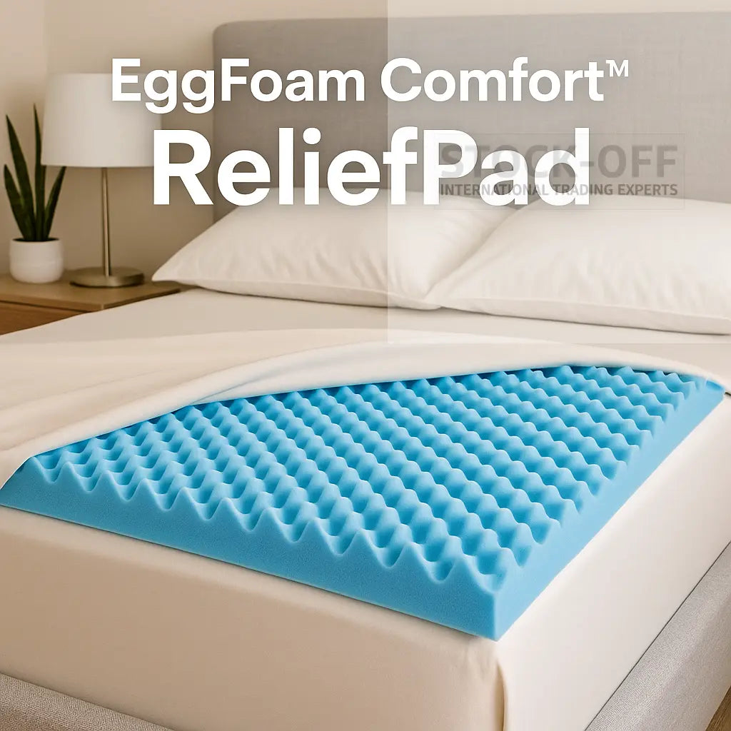 EggFoam Comfort™ ReliefPad – Camada Ortopédica Perfilada para Alívio de Pressão | Espuma HR 35kg/m³ | Fabrico PT 🇵🇹 Colchões Stock Off