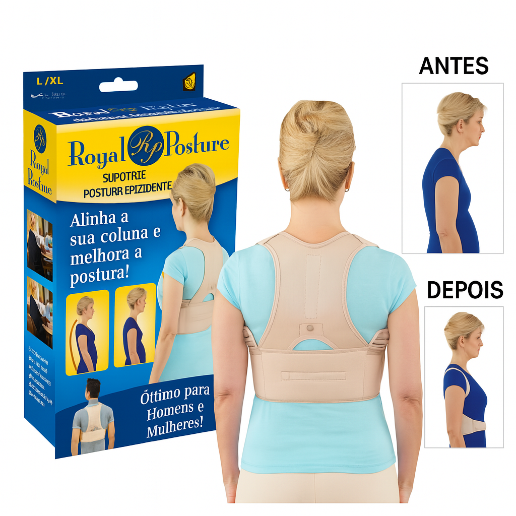 🦴 Corretor Postural Royal Posture – Alinhamento e Conforto para a Sua Coluna