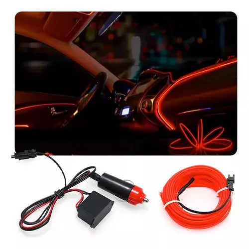 🚗 GlowDrive – Luz de Ambiente Laranja para Carro (2m) Stock OFF
