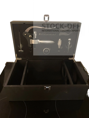 Caixa de Madeira Lacada para 2 Garrafas com Acessórios Premium para Vinho Stock