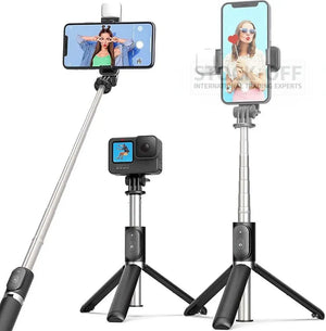 🔥 SUPER DEALS -SnapLight Pro L03 | Selfie Stick & Tripé 2-em-1 com Luz LED e Comando Bluetooth | Testado Porto™ | -70% 🇵🇹 Stock