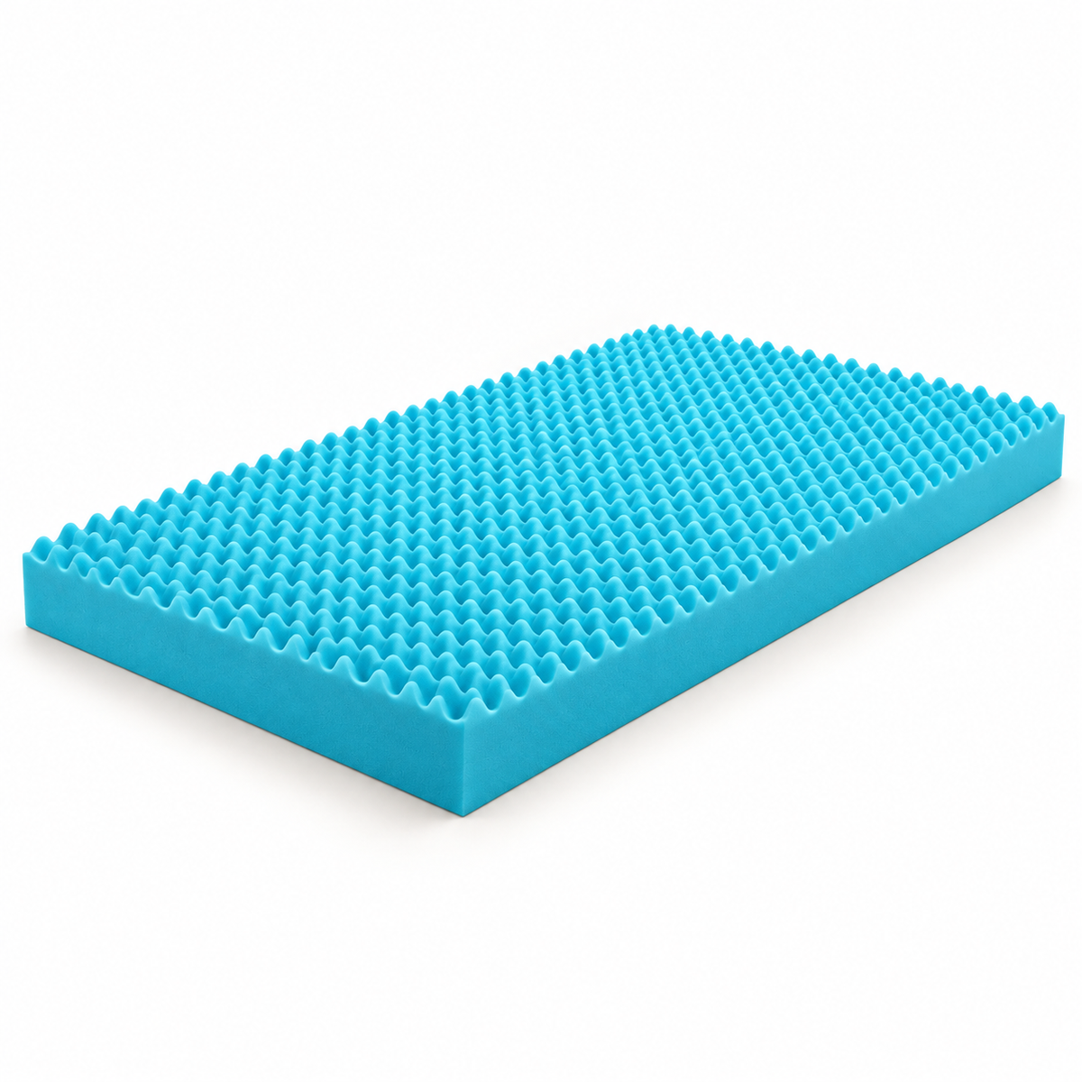 Sobrecolchão azul perfilado BlueComfort HD 10 em vista de três quartos