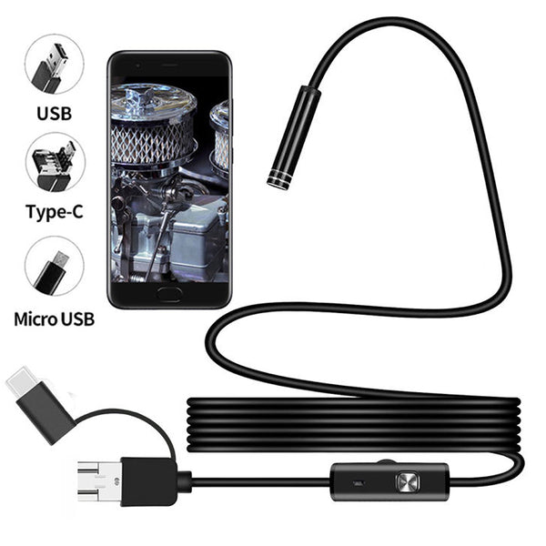 📷 Câmera Endoscópio Tipo-C – Inspeção Profunda e Flexível com Imagens Nítidas! 🔍