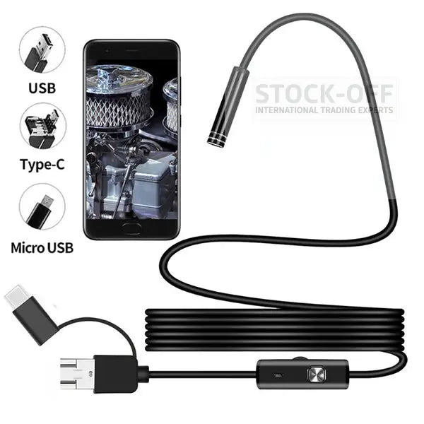 📷 Câmera Endoscópio Tipo-C – Inspeção Profunda e Flexível com Imagens Nítidas! 🔍 Protech