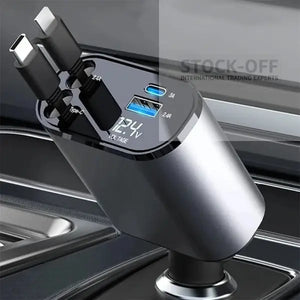 🔥 SUPER DEALS - Carregador Retrátil 2 em 1 para Isqueiro do Carro | Testado Porto™ | -70% 🇵🇹 Stock OFF