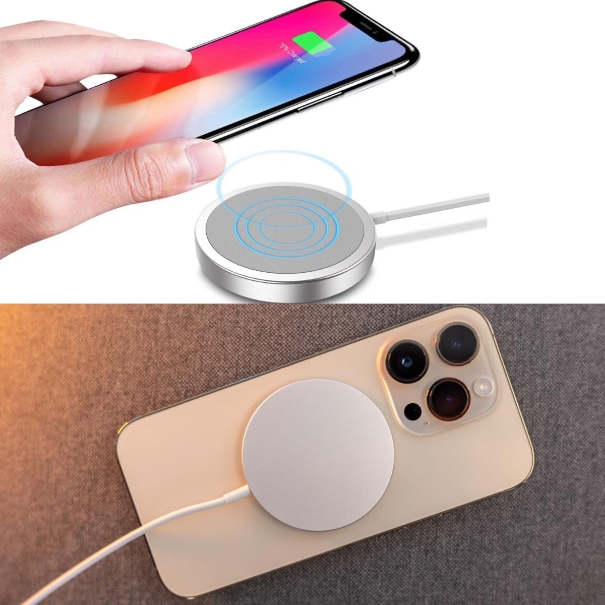 Carregador Magnético Sem Fios com Carregamento por Indução – Compatível com iPhone ⚡📱
