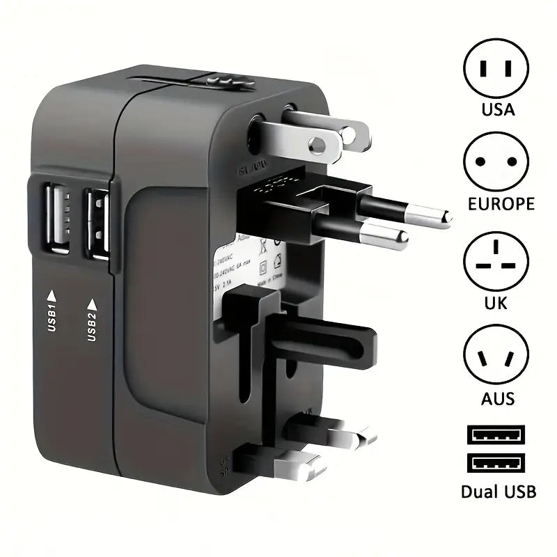 Adaptador Tomada de Viagem Universal c/ 2 USB