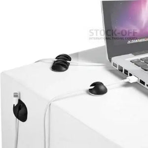 🔌 Organizador de Cabos em Silicone (Pack de 4) – Mesa Sempre Organizada Protech