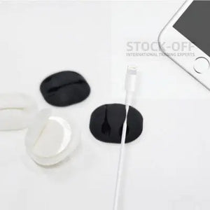 🔌 Organizador de Cabos em Silicone (Pack de 4) – Mesa Sempre Organizada Protech