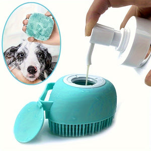 Escova de Grooming de Animais de Estimao em Silicone com Bolas de Massagem Ferramenta 2 em 1 para Banho e Massagem para Ces e Gatos Acessrio de Cuidados para Animais de Estimao em Material de Silicone Suave