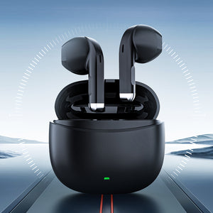 Os auscultadores sem fios TWS P210 incluem cancelamento de rudo com microfones duplos que automaticamente identificam e pareiam rapidamente e com preciso oferecendo conectividade sem fios 54 e um tempo de espera prolongado de 24 horas