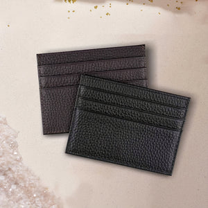 PortaCartes Masculino Baweisibinli em Couro Genuno Ultrafino Carteira Minimalista de Couro de Vaca Preto de Gro Superior Design Texturizado Compacta e Durvel para Uso Dirio