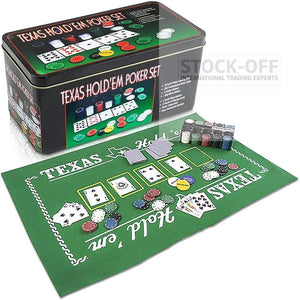 Conjunto Profissional de Fichas Texas Poker – 200 Peças Stock