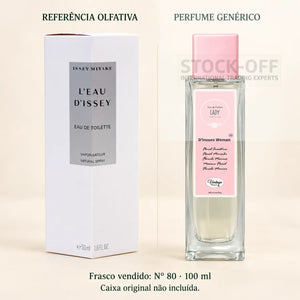 Perfume genérico Nº 80, 100 ml. Caixa original apresentada apenas como referência e não incluída.