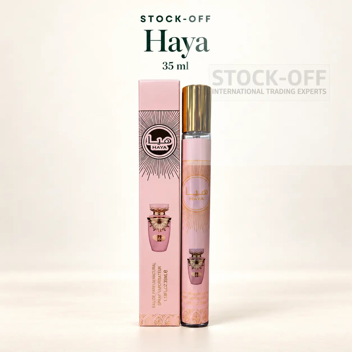 Haya 35 ml — frasco de viagem e caixa, Stock-Off