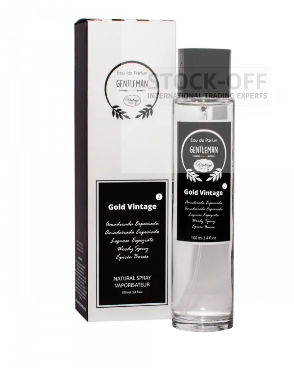 Fotografia do frasco e embalagem do perfume genérico Nº 2 Gold Vintage, 100 ml.