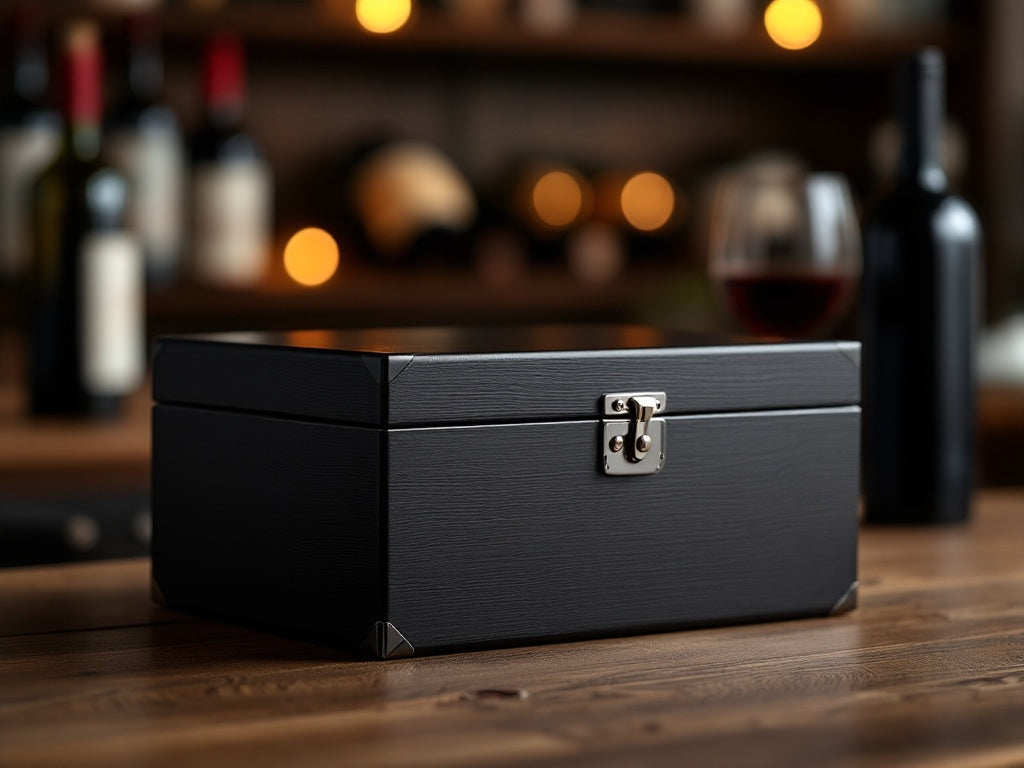Caixa de Madeira Lacada para 2 Garrafas com Acessórios Premium para Vinho