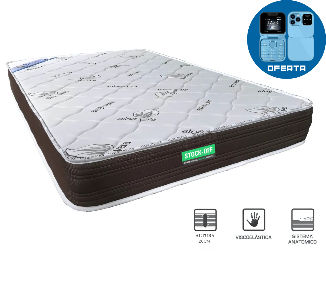 Colchão Ortopédico Sleep Tech Pro 26cm – Tecnologia Neurotécnica de Perfilagem | Fabrico PT Stock OFF