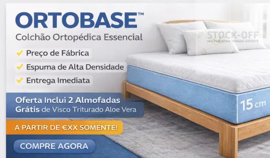 ORTOBASE™ 15 – Base Ortopédica Essencial | 15 cm | Preço de Fábrica Colchões Stock Off