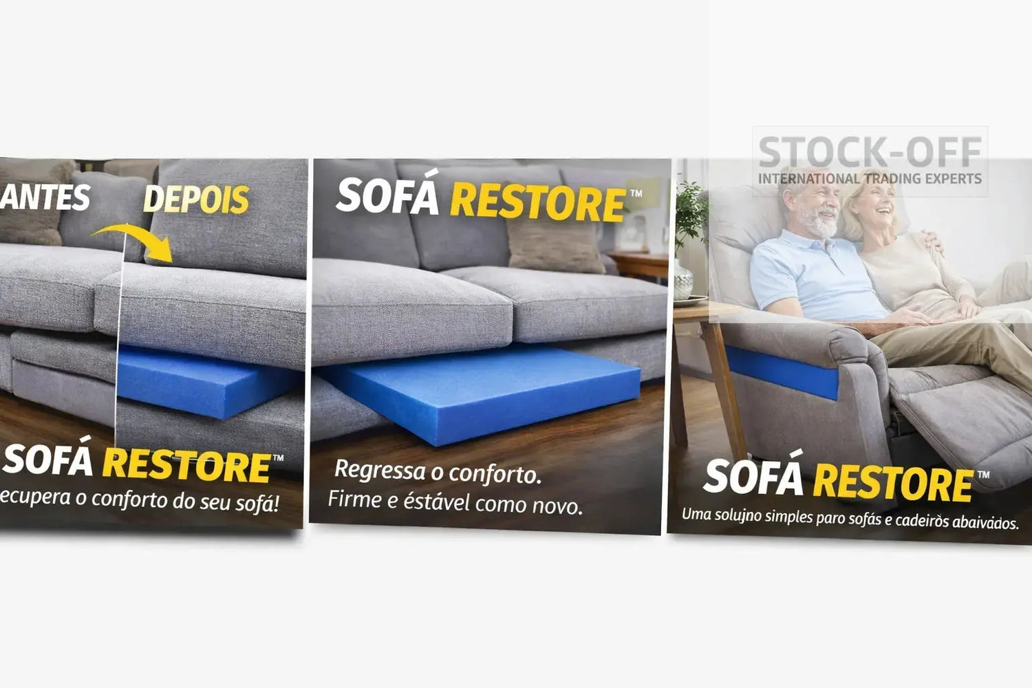 SOFÁ RESTORE™ - Suporte Profissional para Assentos de Sofá Afundados Stock