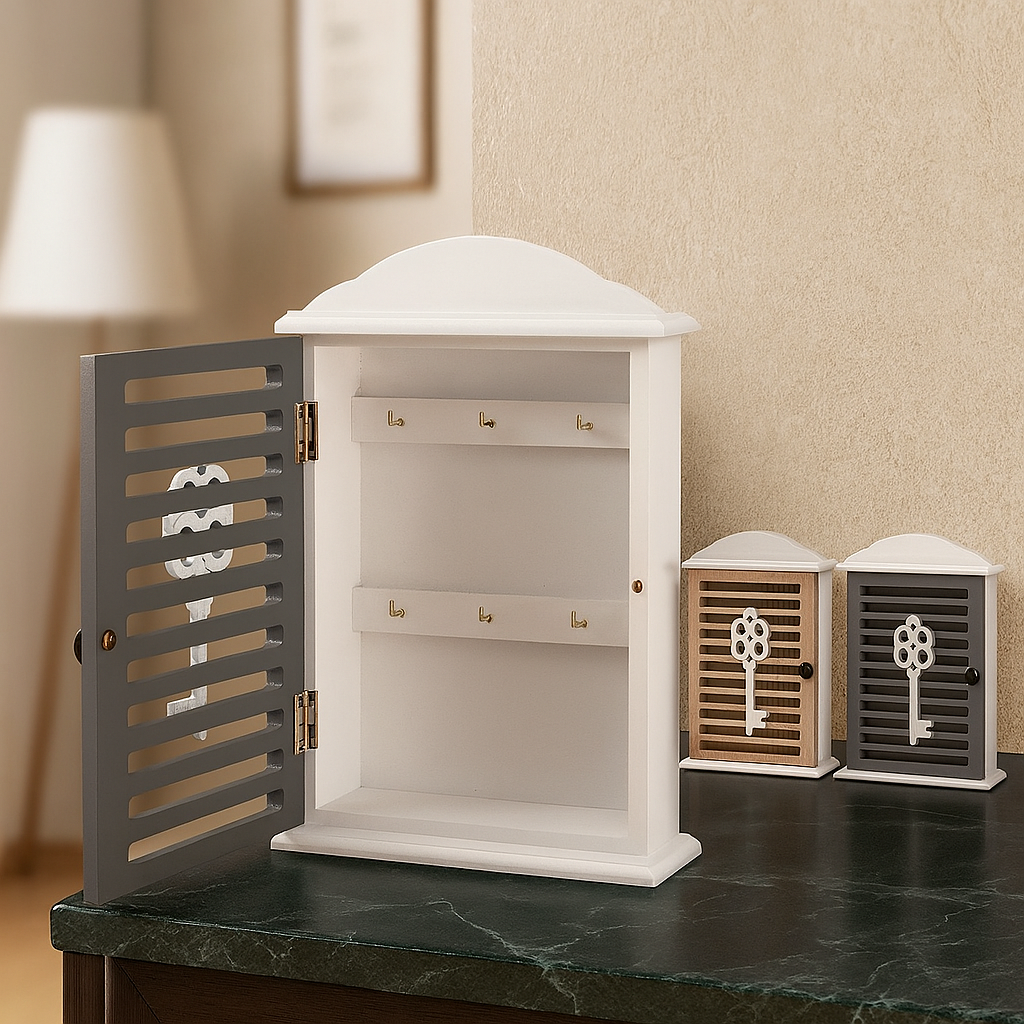 Llavero de Pared con Puerta y 6 Soportes