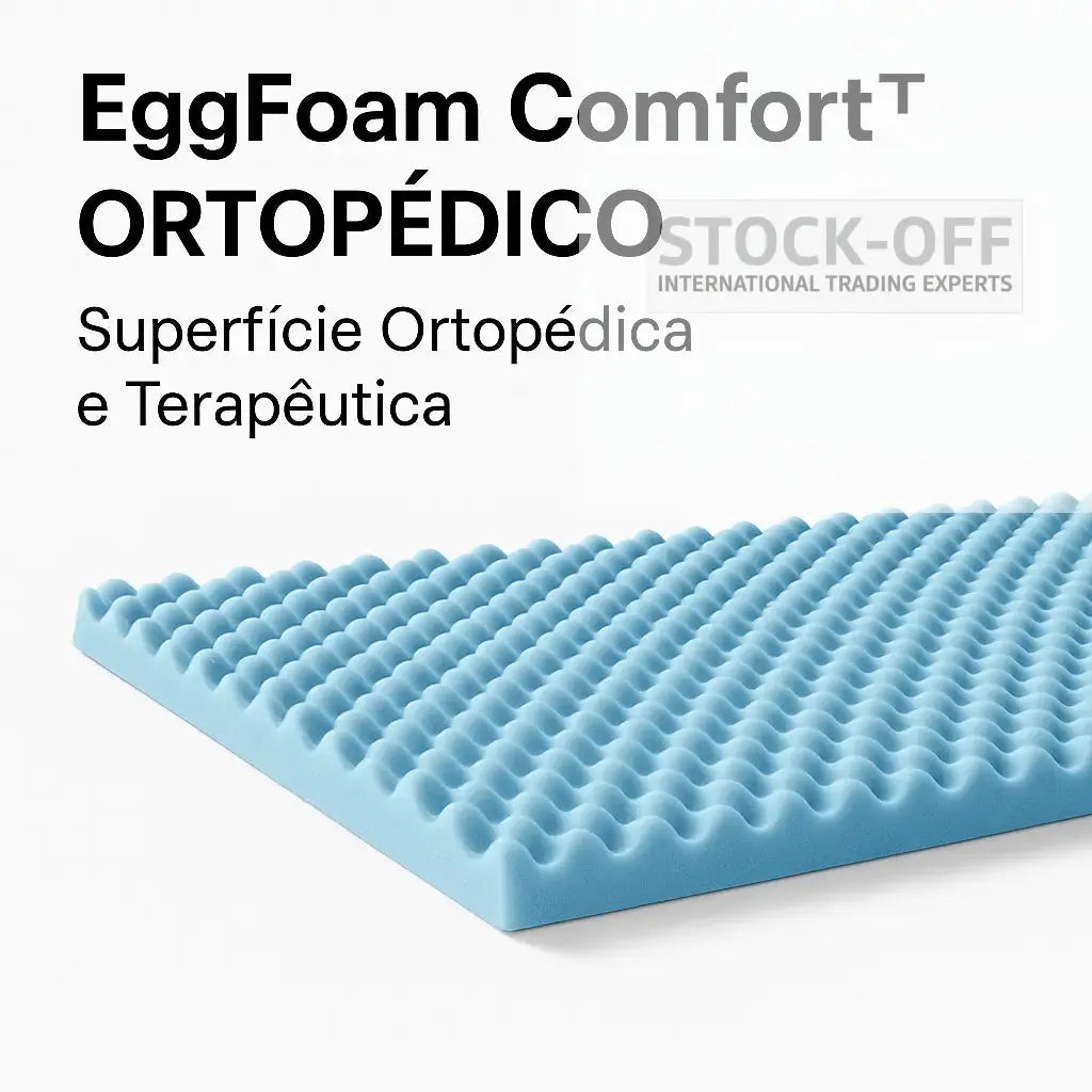 EggFoam Comfort™ ReliefPad – Camada Ortopédica Perfilada para Alívio de Pressão | Espuma HR 35kg/m³ | Fabrico PT 🇵🇹 Colchões Stock Off