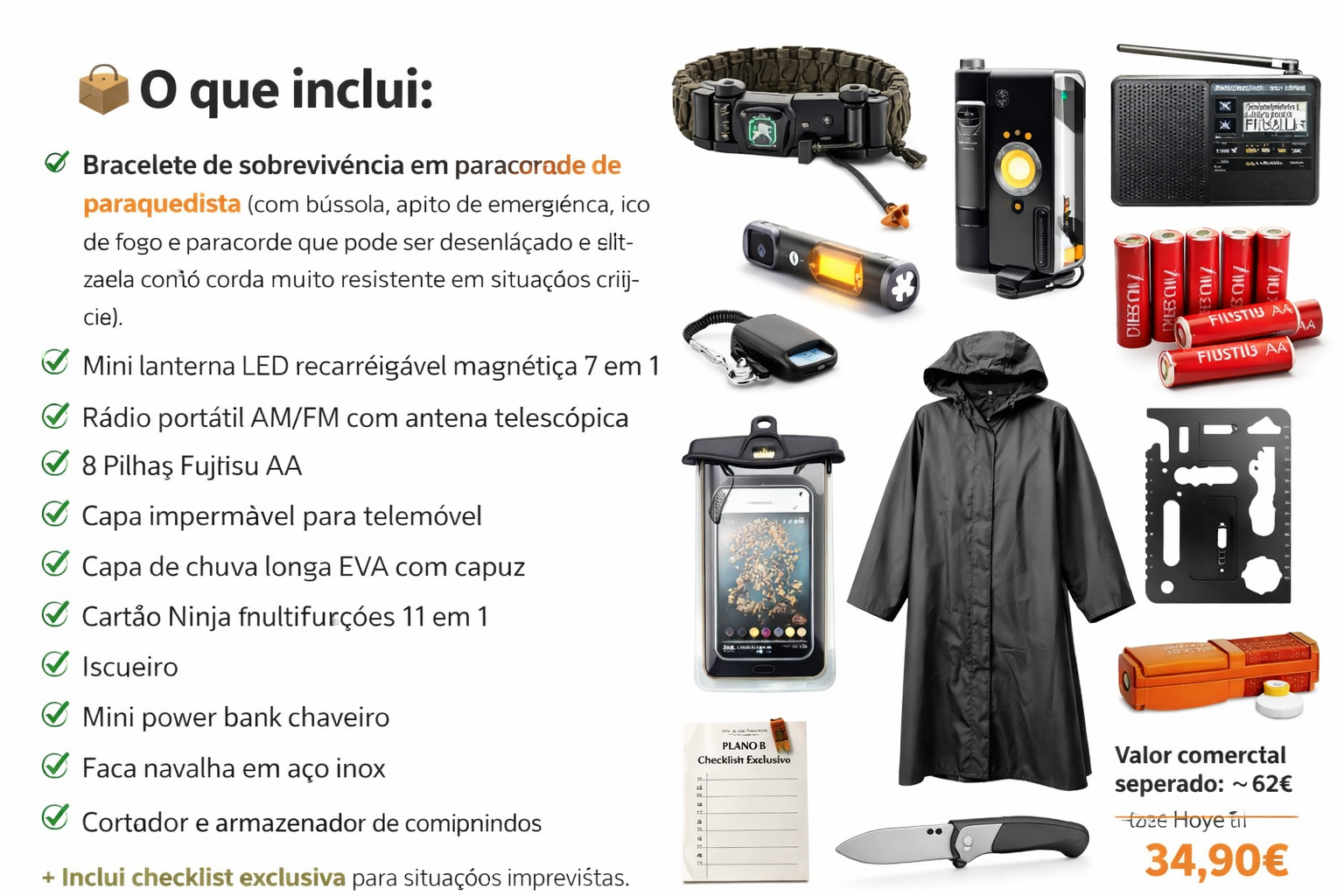 KIT PLANO B – Evacuação 17 em 1