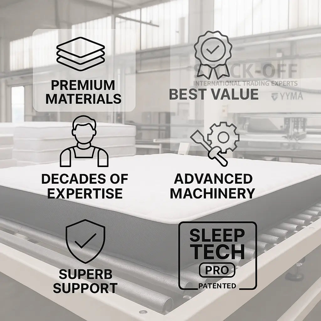 💤 Colchão Viscoelástico c/ 8 Motores de Massagem e 2 Almofadas – Conforto e Tecnologia 🛌✨ Colchões Stock Off
