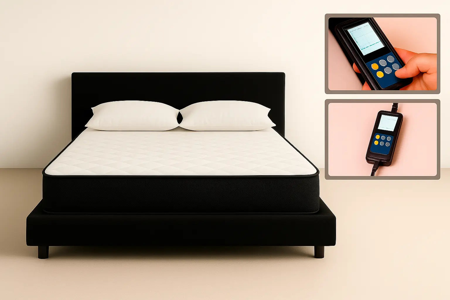 💤 Colchão Viscoelástico c/ 8 Motores de Massagem e 2 Almofadas – Conforto e Tecnologia 🛌✨ Colchões Stock Off