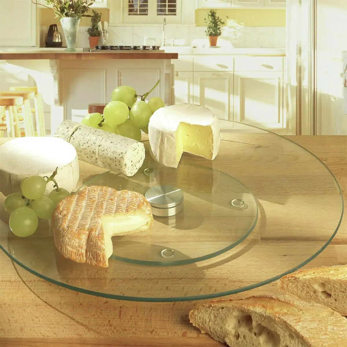 Prato de Vidro Giratório 35 cm – Sofisticação e Praticidade Para a Sua Mesa! ✨ Stock OFF