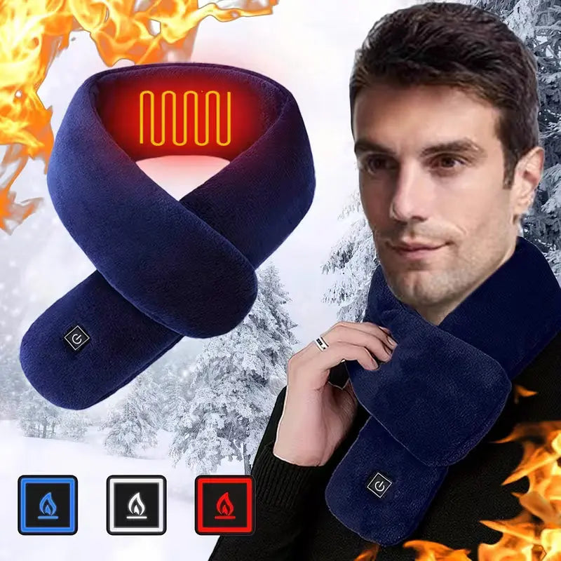 🔥 SUPER DEAL | Cachecol Aquecido Elétrico – Aquecimento Rápido USB para Inverno Confortável Stock