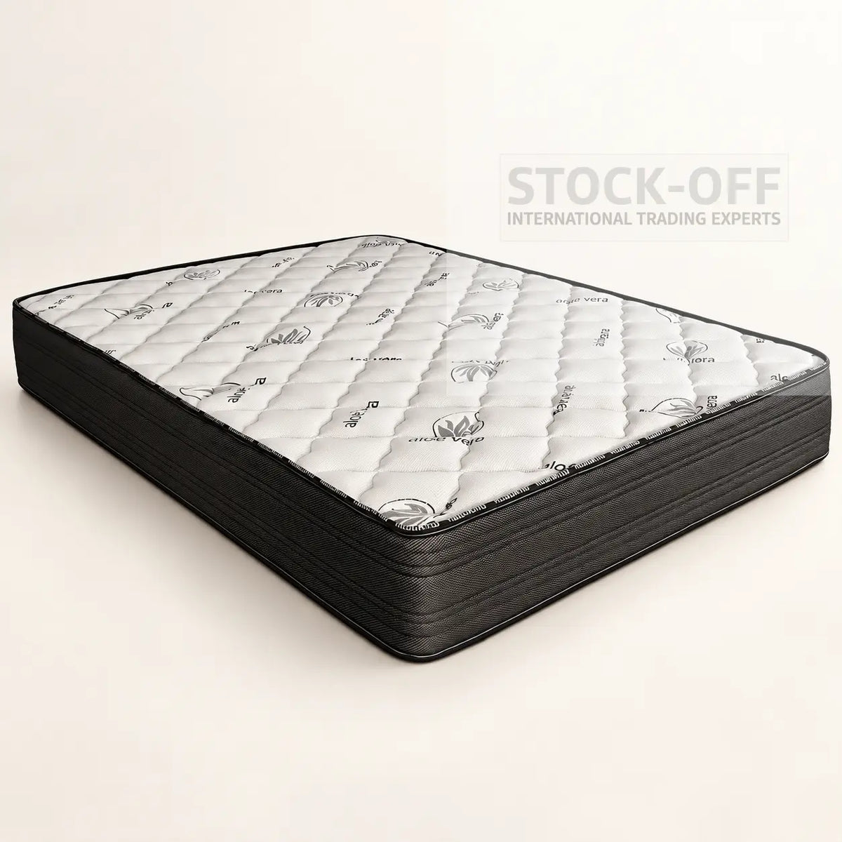 Sleep Tech Pro — colchão de fabrico português com topo acolchoado Aloe Vera e laterais pretas