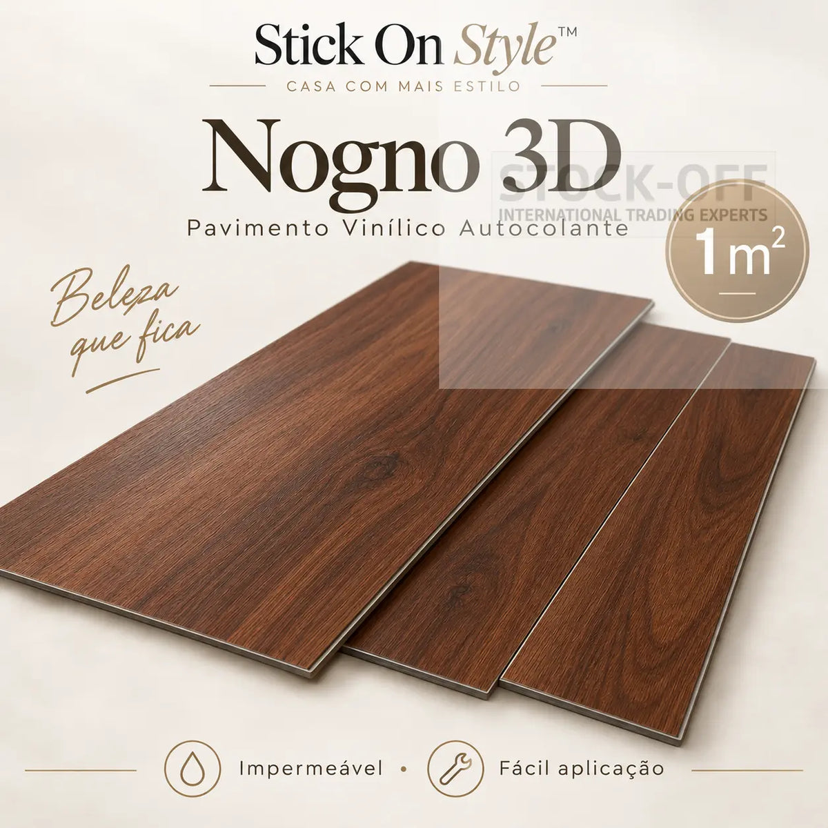 Stick On Style™ Nogno 3D · Pavimento Vinílico Autocolante · 1 m²