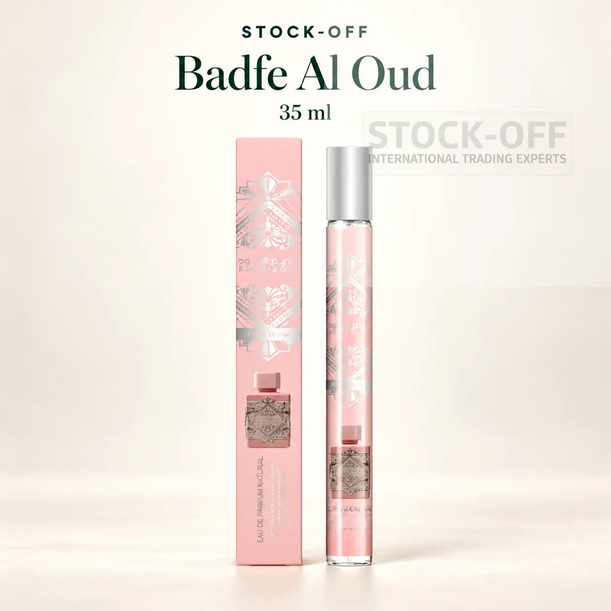 Badfe Al Oud 35 ml — frasco de viagem e caixa, Stock-Off