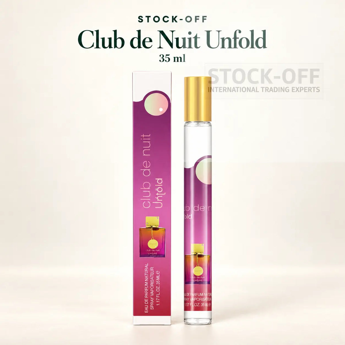 Club de Nuit Unfold 35 ml — frasco de viagem e caixa, Stock-Off